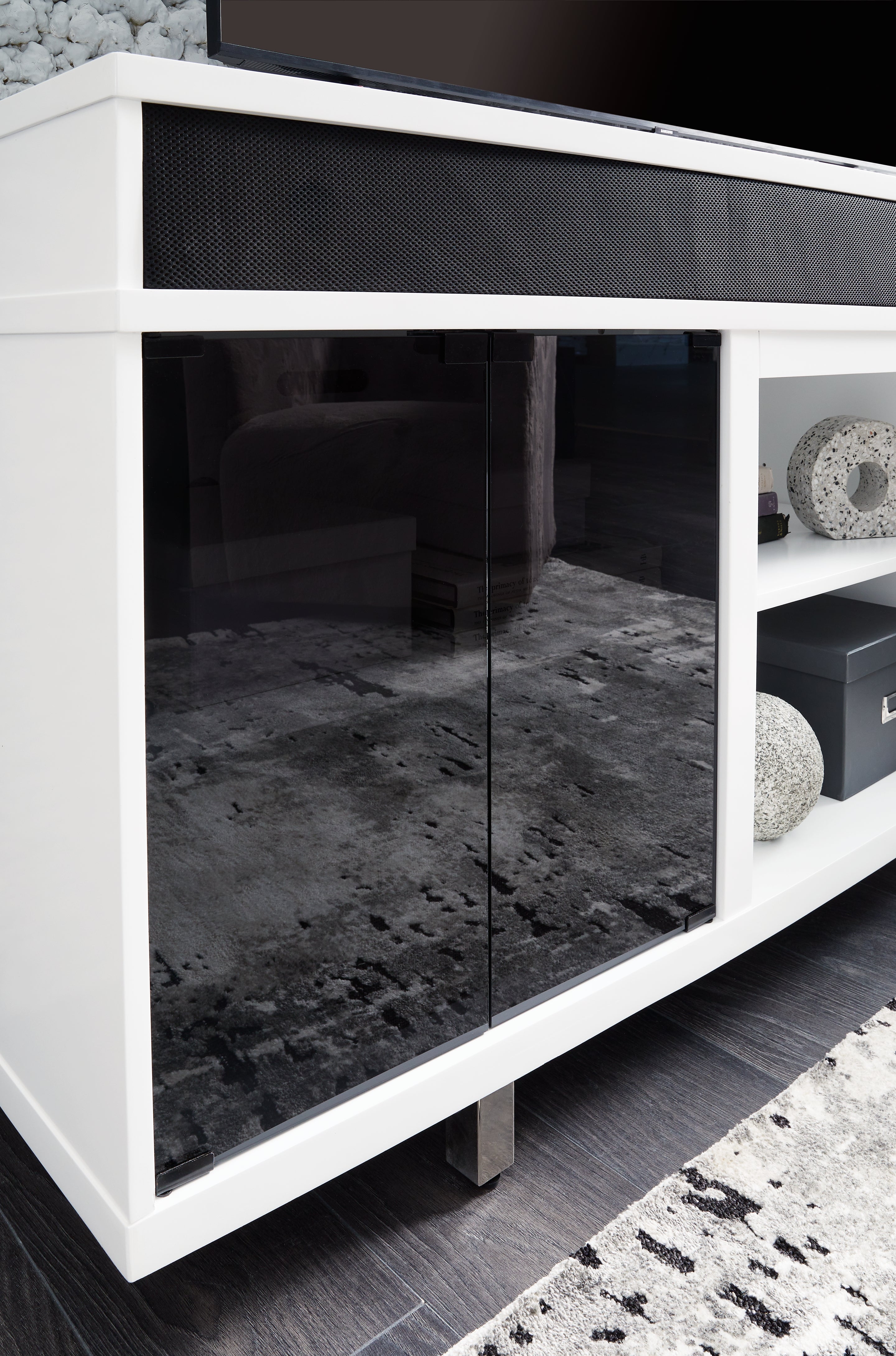 Gardoni White & Black 72" TV Stand