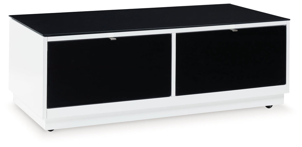 Gardoni White/Black Coffee Table and 2 Chairside End Tables