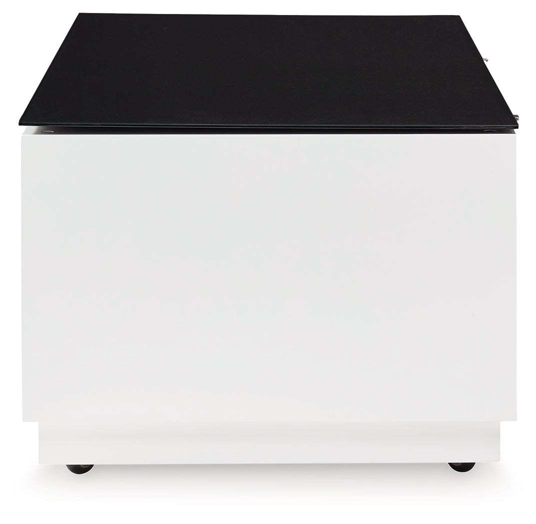 Gardoni White/Black Coffee Table and 2 Chairside End Tables