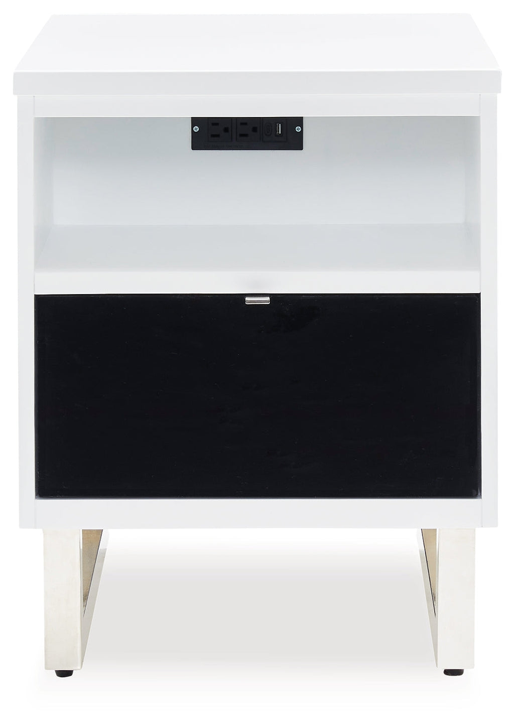 Gardoni White/Black Coffee Table and 2 Chairside End Tables