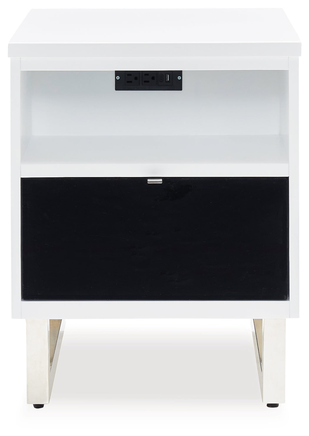 Gardoni White/Black Coffee Table and 2 Chairside End Tables