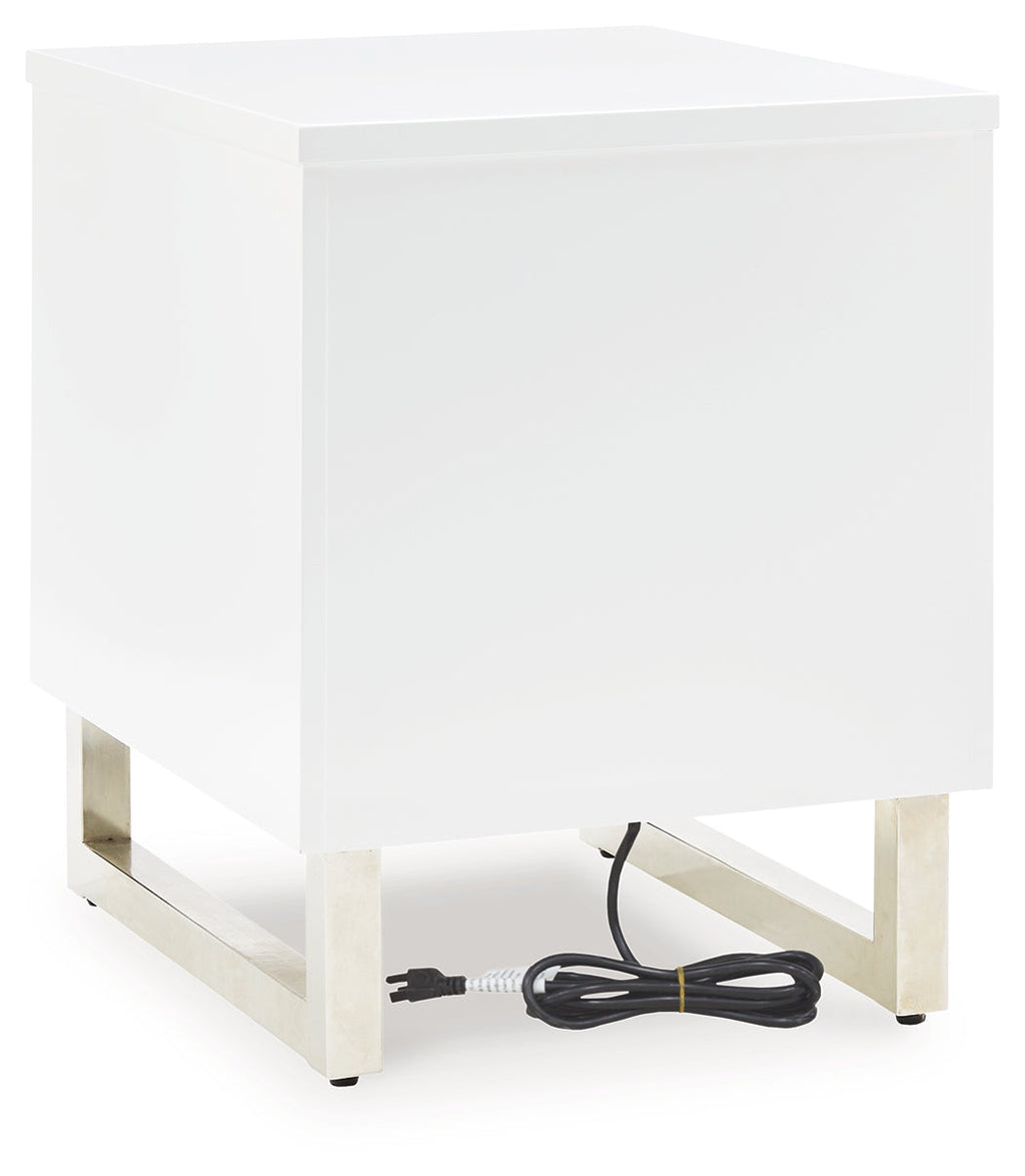 Gardoni White/Black Coffee Table and 2 Chairside End Tables