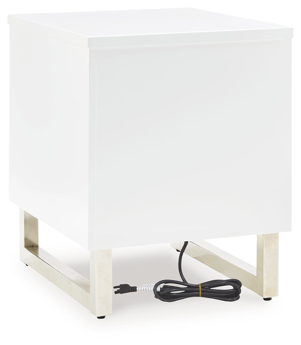Gardoni White/Black Coffee Table and 2 Chairside End Tables