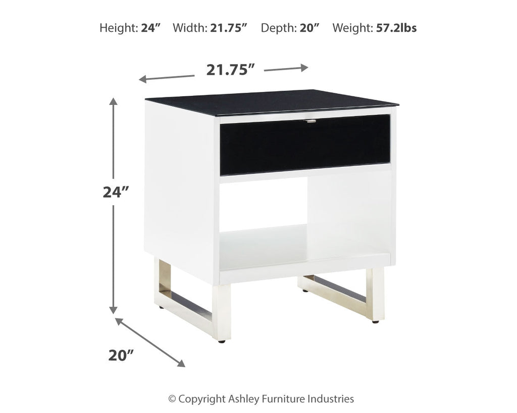 Gardoni White/Black Coffee Table and 2 End Tables