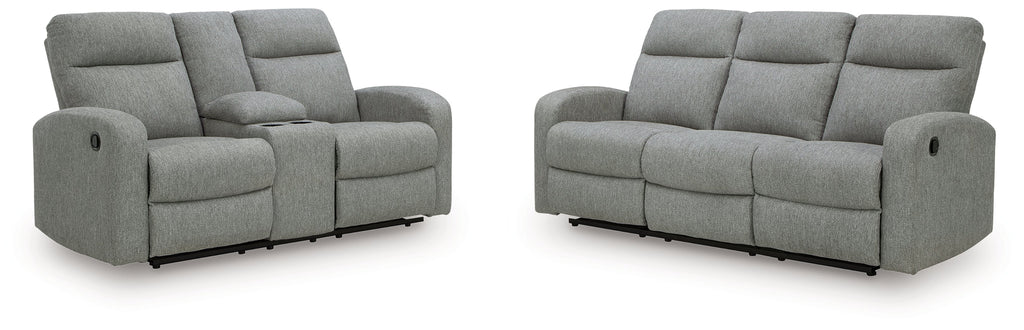 Gauntlet Sterling Reclining Sofa and Loveseat
