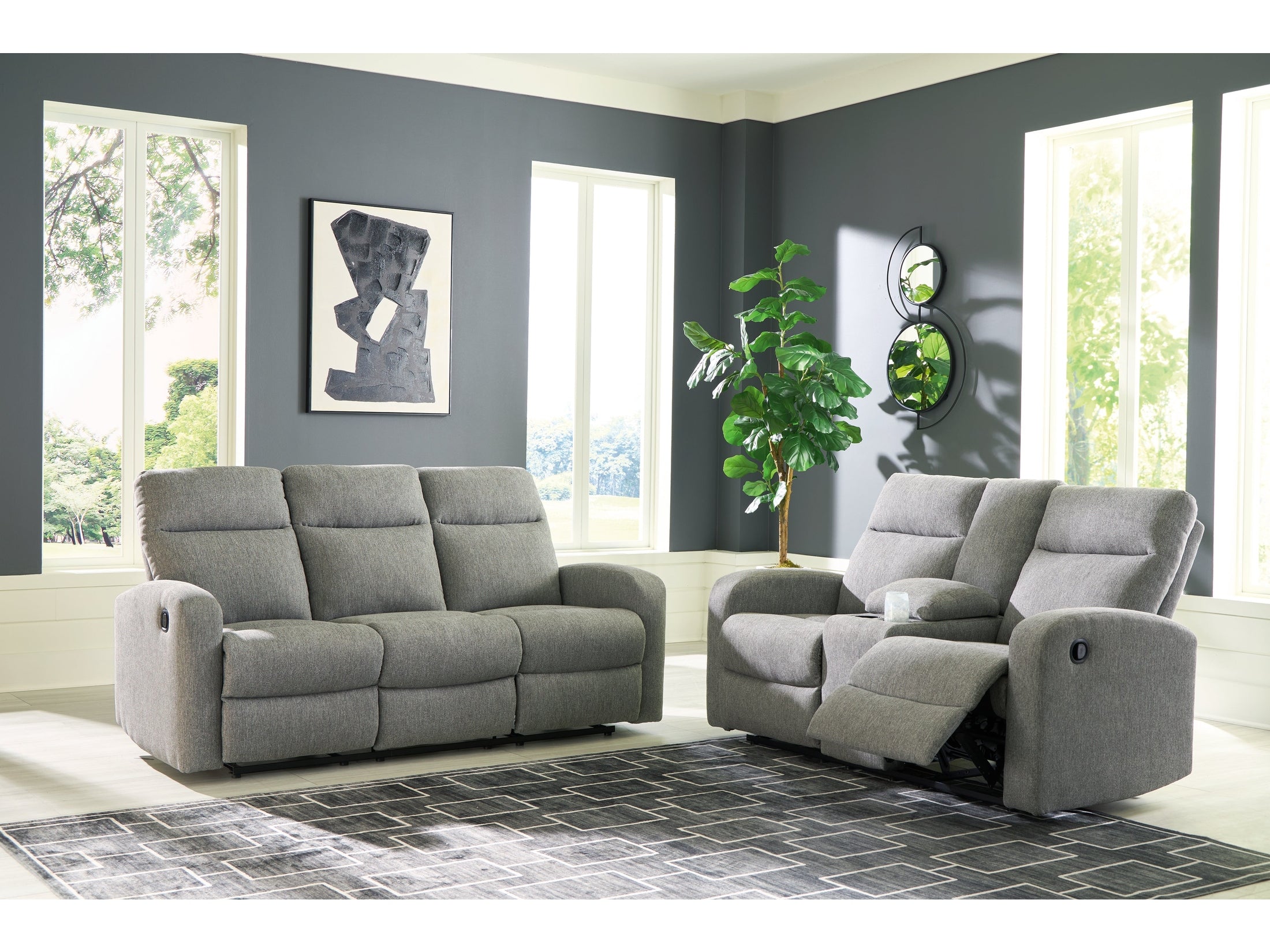 Gauntlet Sterling Reclining Sofa and Loveseat