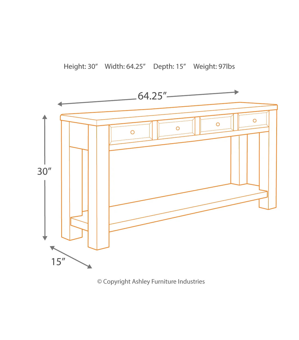 Gavelston Black Sofa Table