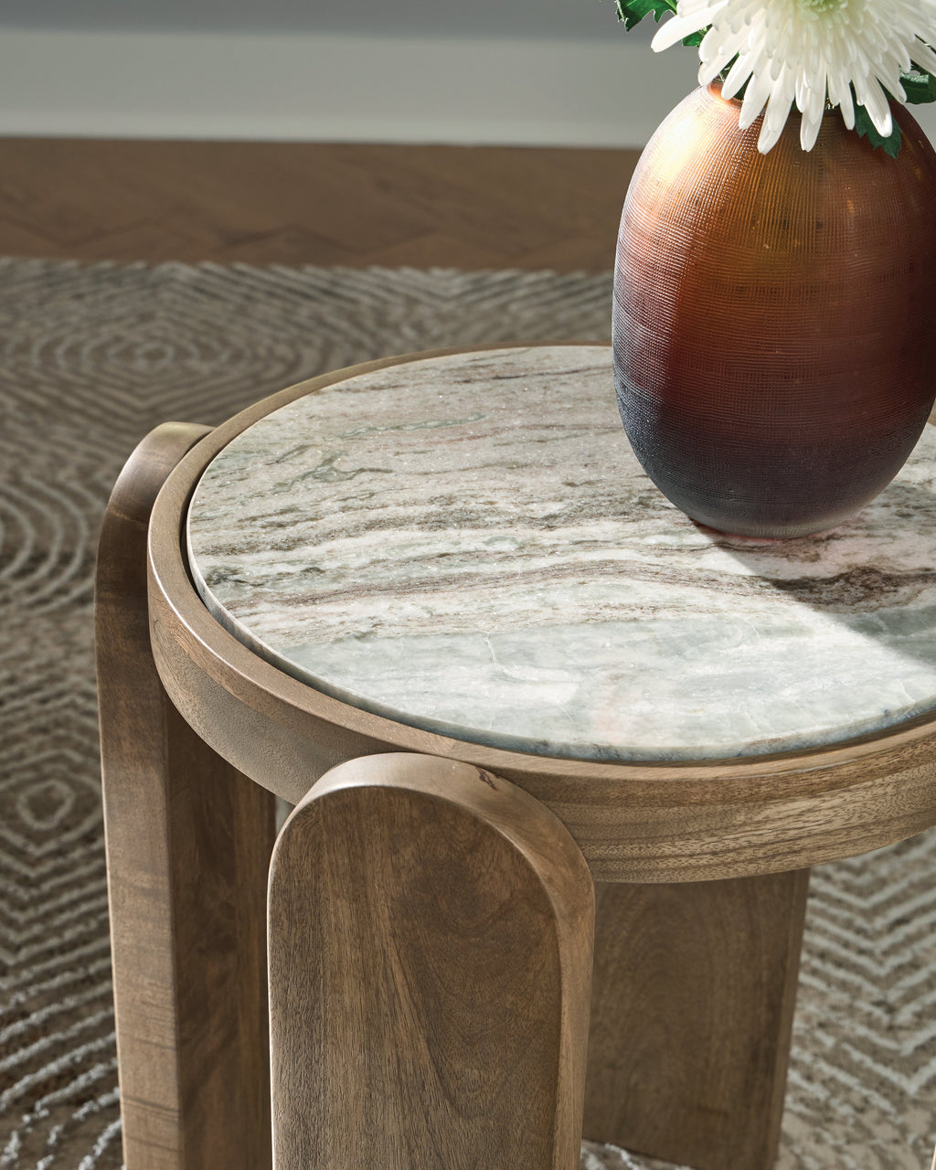 Gavrilley Gray/White/Brown Accent Table