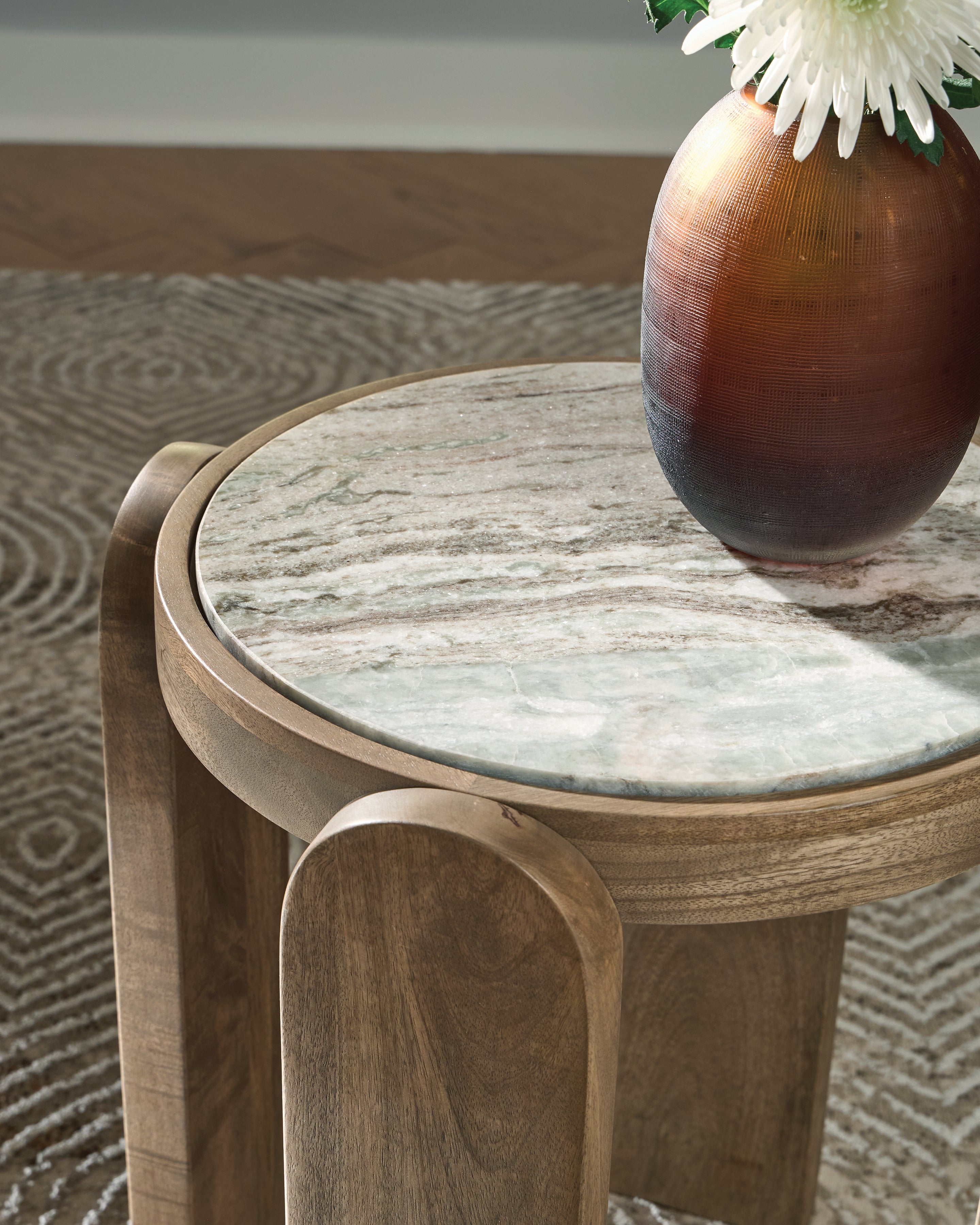 Gavrilley Gray/White/Brown Accent Table