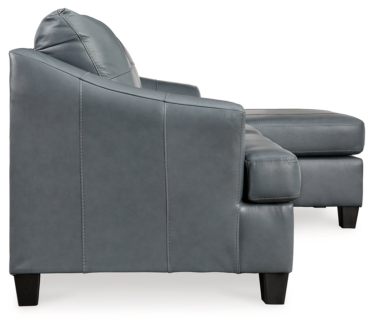 Genoa Steel Leather L Shape RAF Chaise Sofa