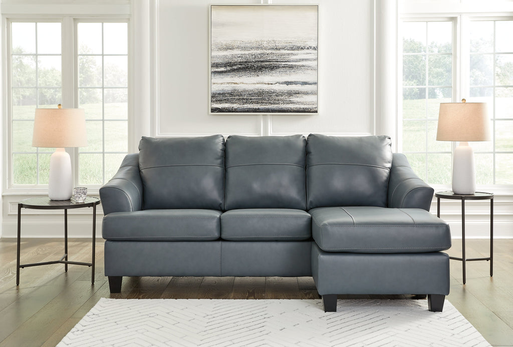 Genoa Steel Leather L Shape RAF Chaise Sofa