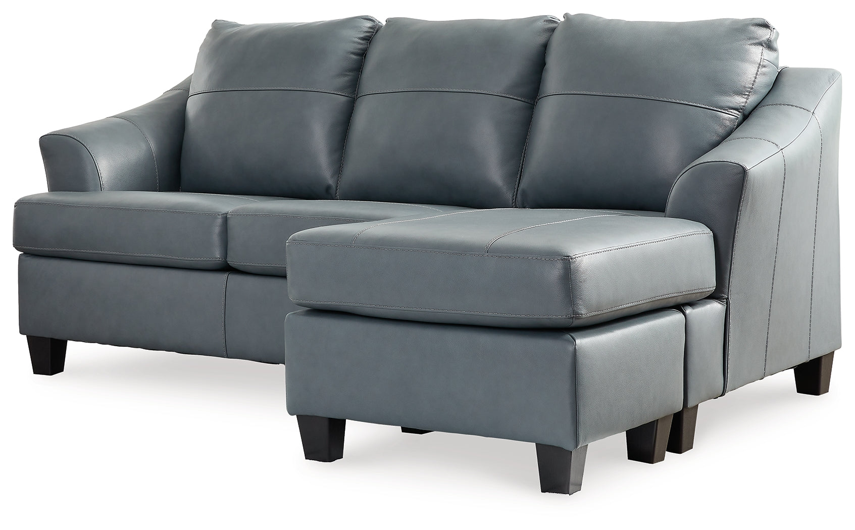Genoa Steel Leather L Shape RAF Chaise Sofa