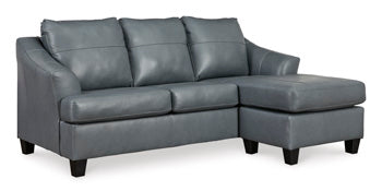 Genoa Steel Leather L Shape RAF Chaise Sofa