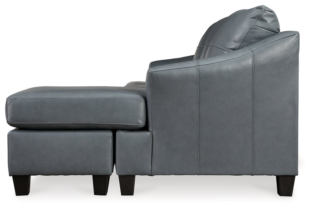Genoa Steel Leather L Shape RAF Chaise Sofa