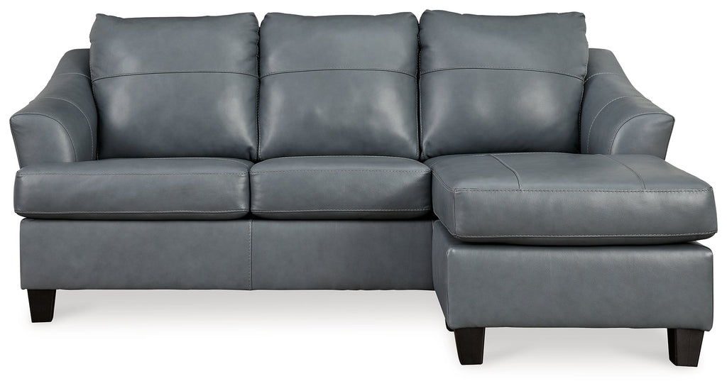 Genoa Steel Leather L Shape RAF Chaise Sofa