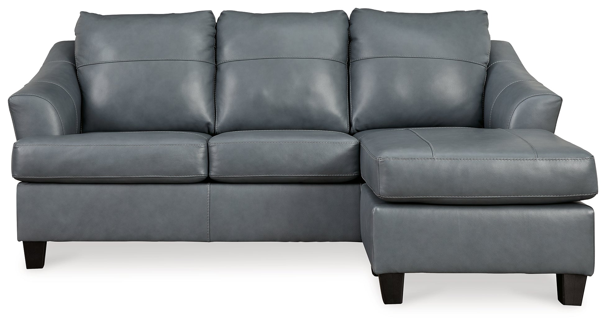 Genoa Steel Leather L Shape RAF Chaise Sofa