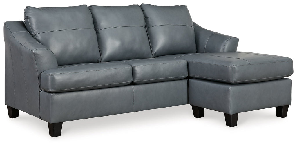 Genoa Steel Leather L Shape RAF Chaise Sofa
