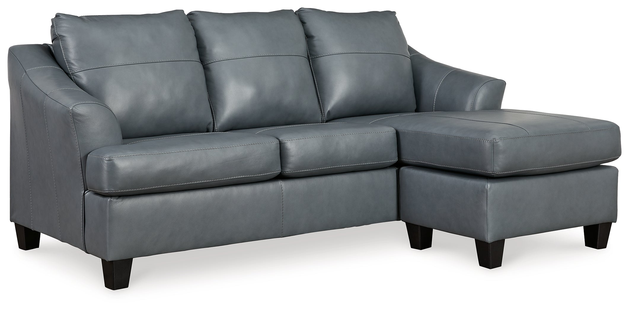 Genoa Steel Leather L Shape RAF Chaise Sofa