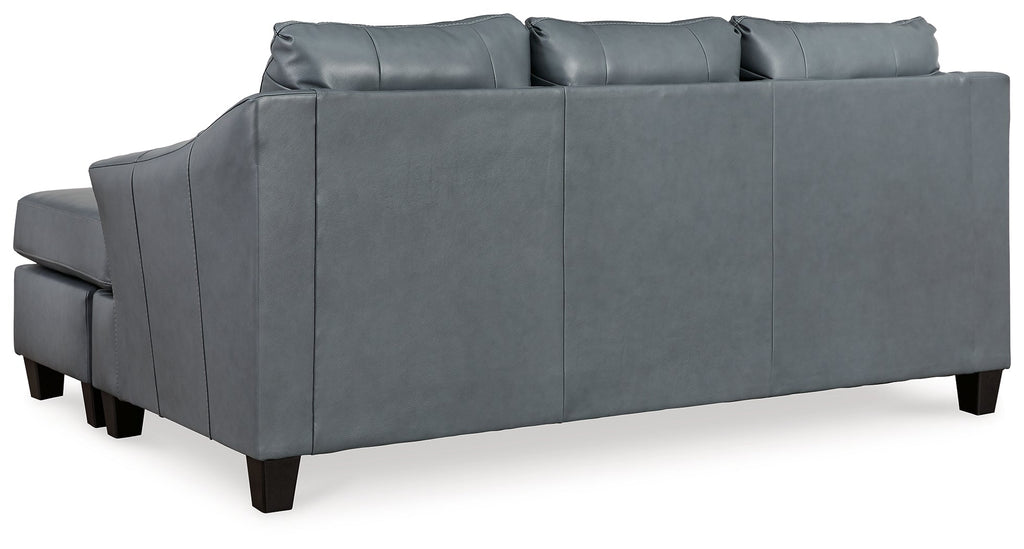 Genoa Steel Leather L Shape RAF Chaise Sofa