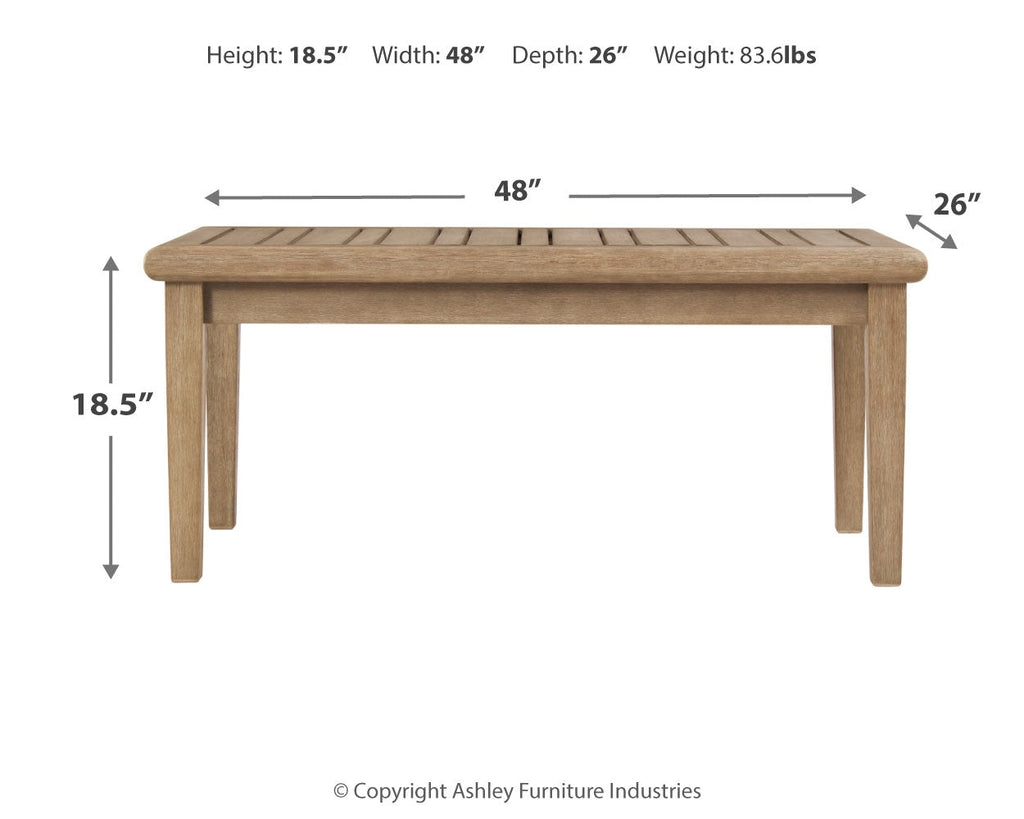 Gerianne Grayish Brown Outdoor Coffee Table
