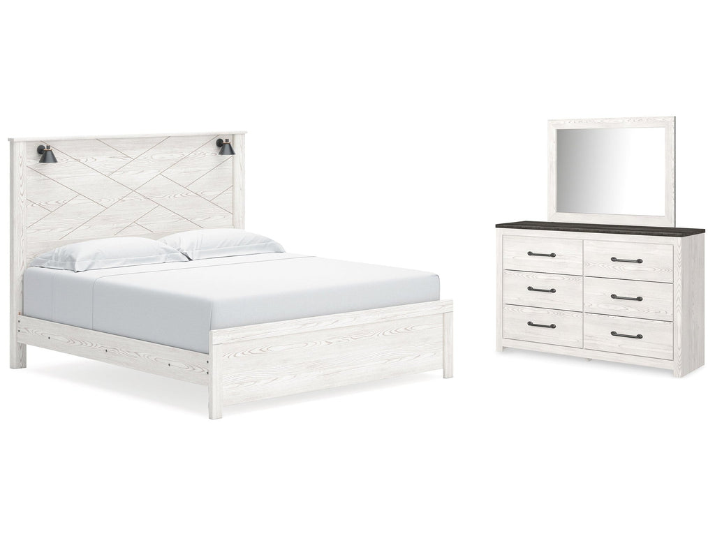 Gerridan King Panel Bedroom Set with Dresser and Mirror