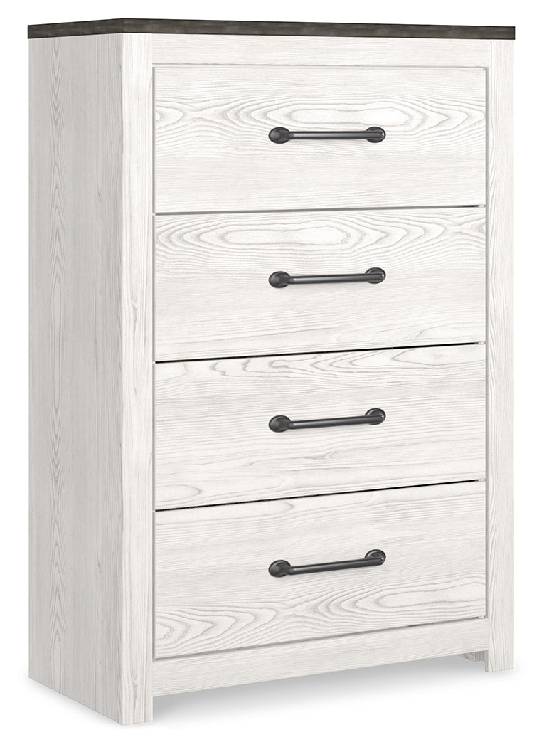 Gerridan /Gray Dresser, Mirror, Chest and Nightstand, White
