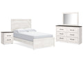 Gerridan /Gray Full Panel Bed, Dresser, Mirror and Nightstand, White
