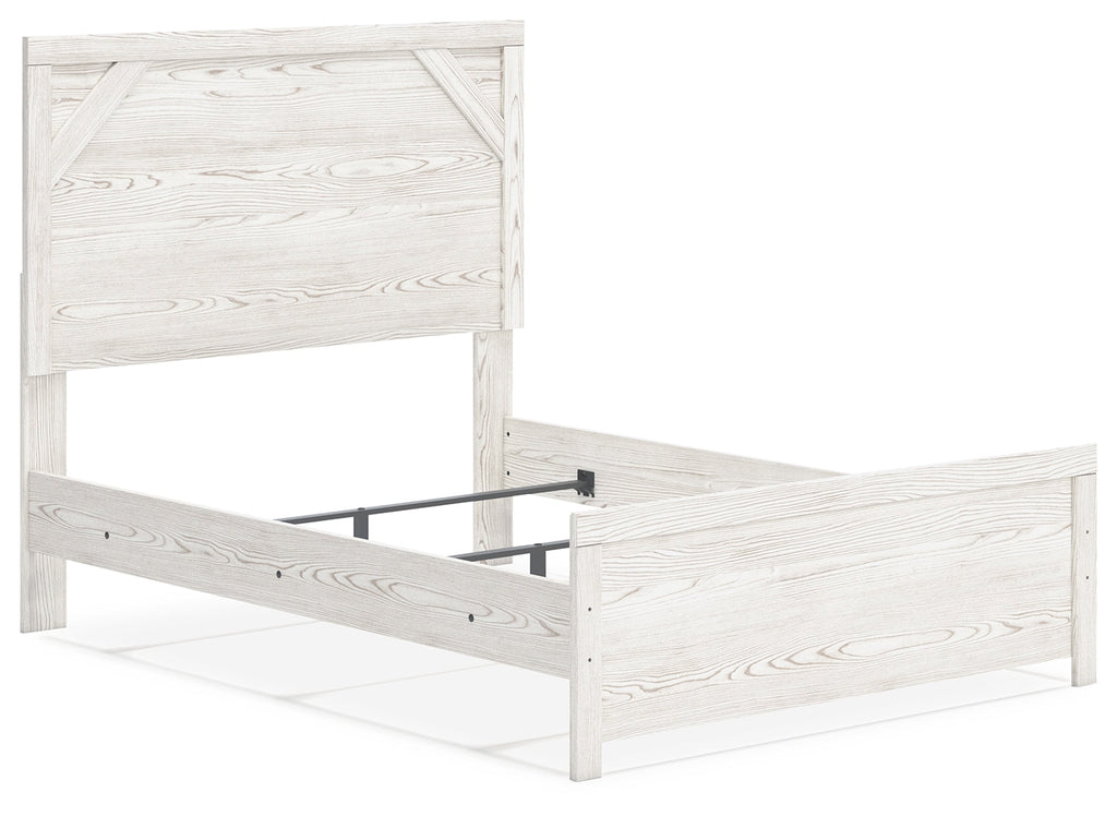 Gerridan /Gray Full Panel Bed, Dresser, Mirror and Nightstand, White