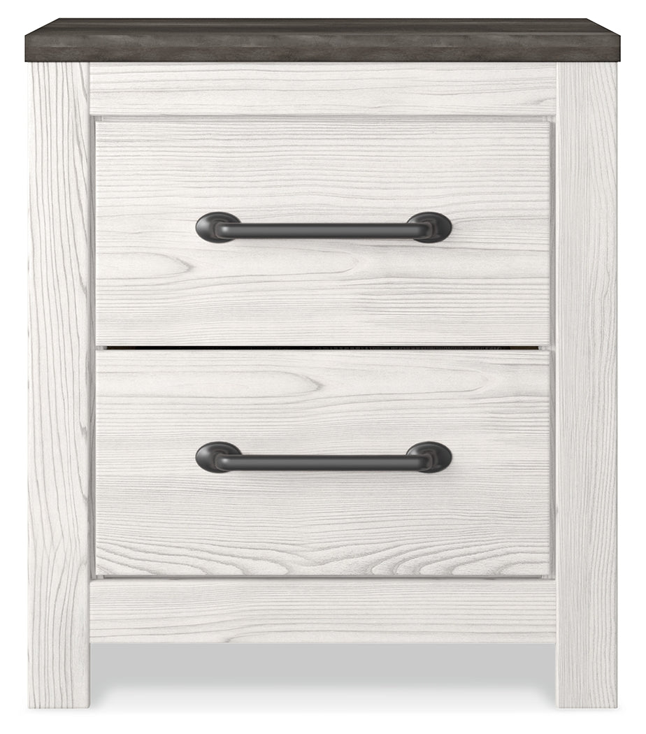 Gerridan /Gray Full Panel Bed, Dresser, Mirror and Nightstand, White