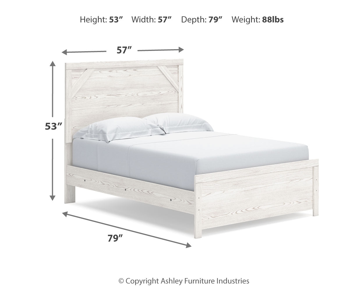 Gerridan /Gray Full Panel Bed, Dresser, Mirror and Nightstand, White