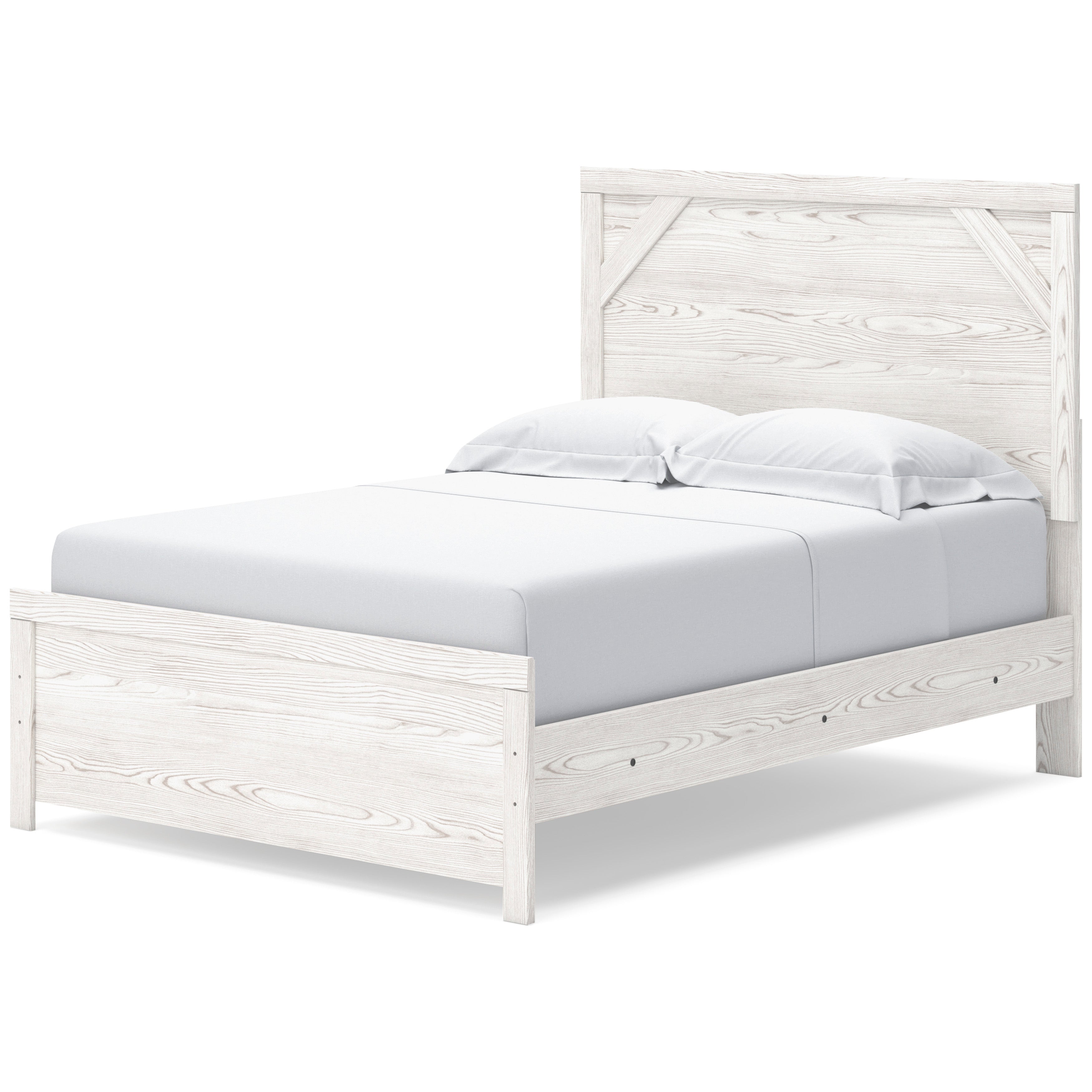 Gerridan White/Gray Full Panel Bed with Dresser and Mirror