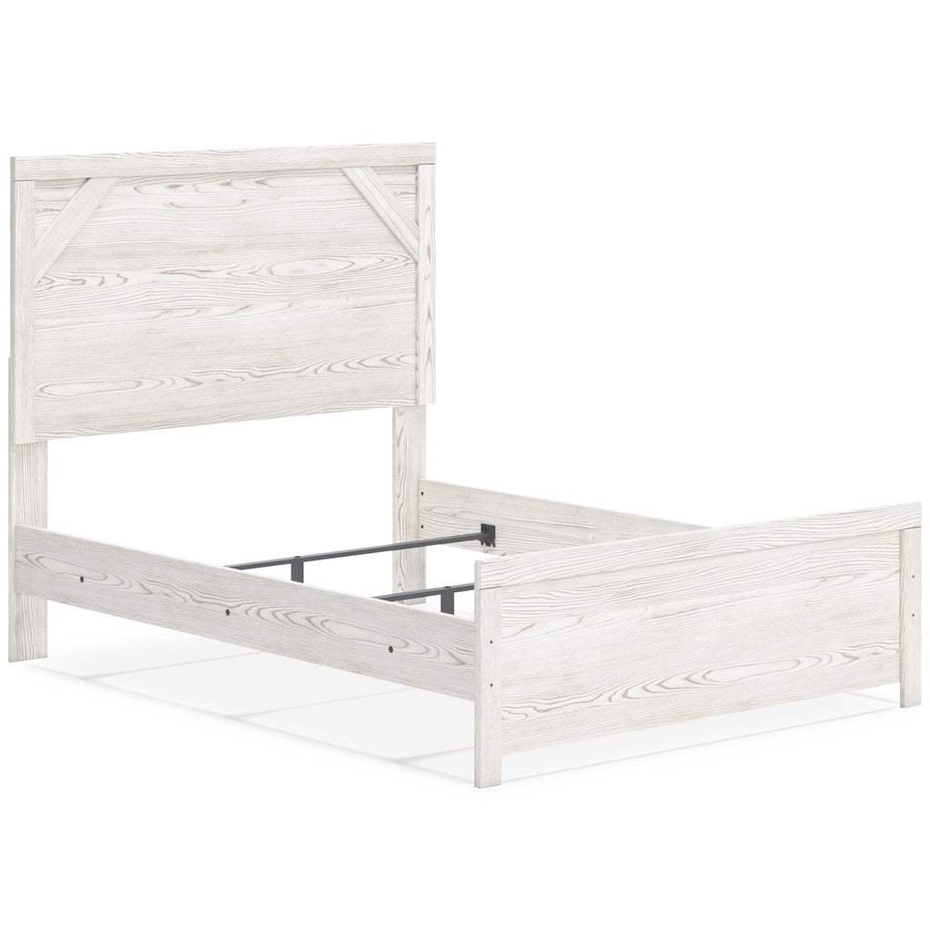 Gerridan White/Gray Full Panel Bed with Dresser and Mirror