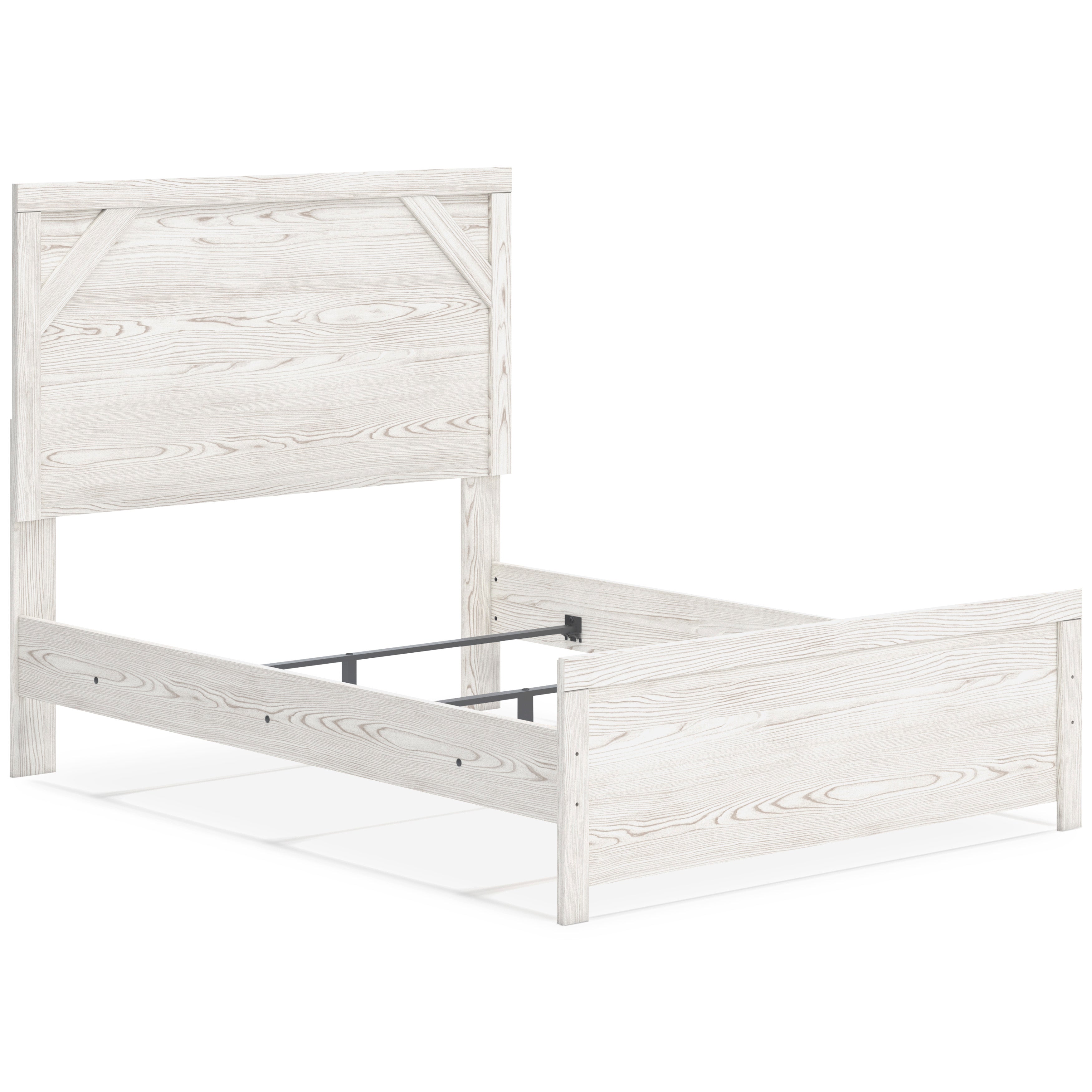 Gerridan White/Gray Full Panel Bed with Dresser and Mirror