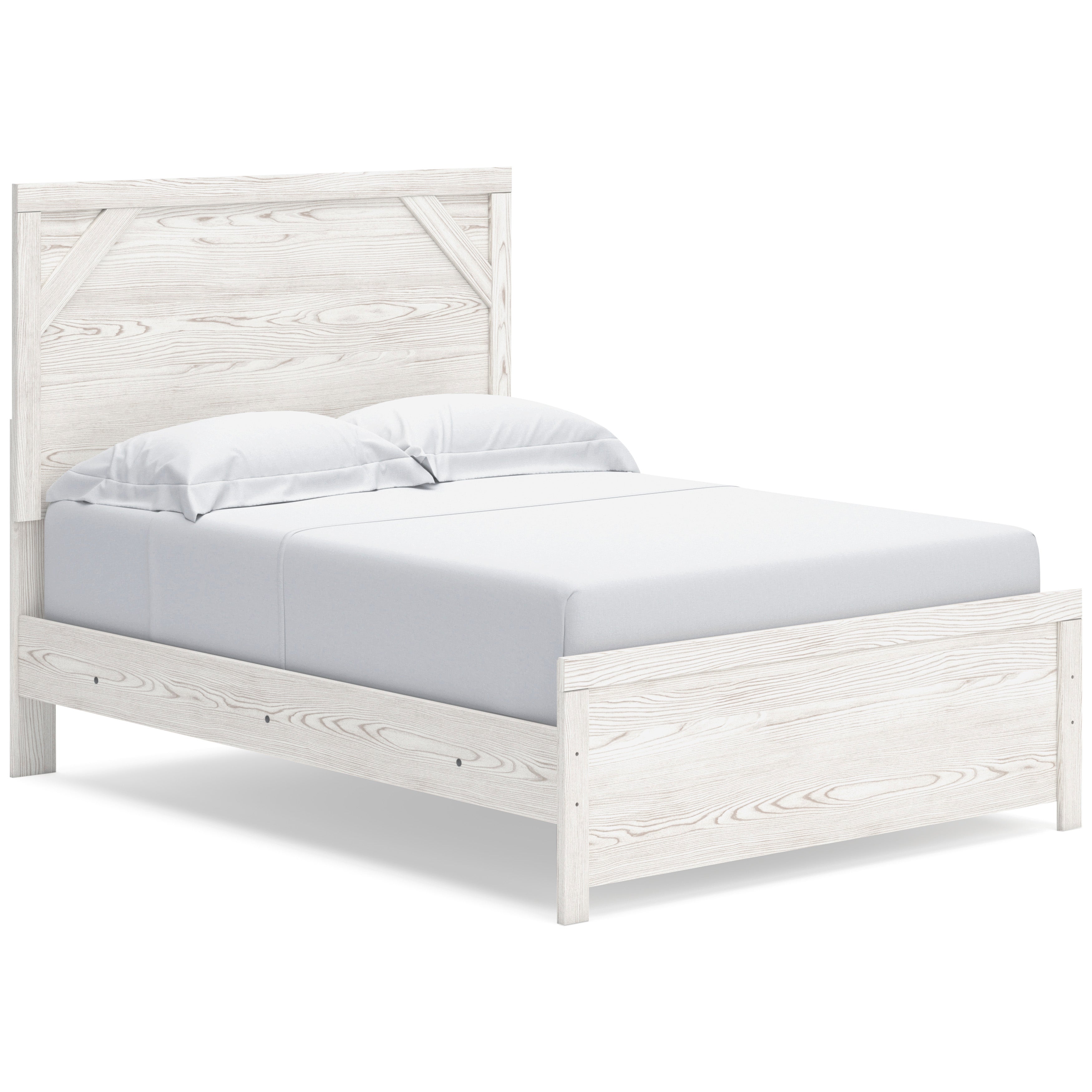 Gerridan White/Gray Full Panel Bed with Dresser and Mirror