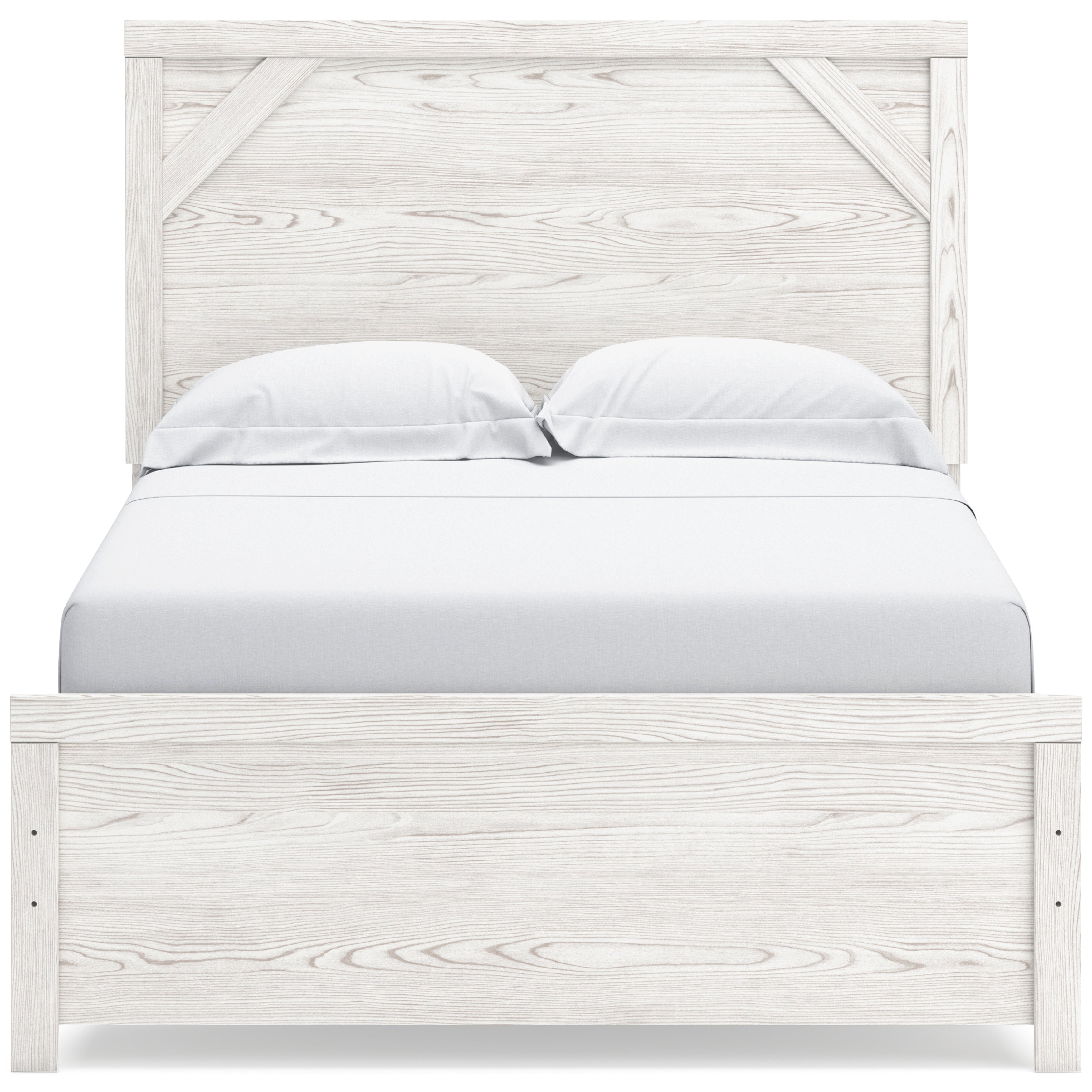 Gerridan White/Gray Full Panel Bed with Dresser and Mirror