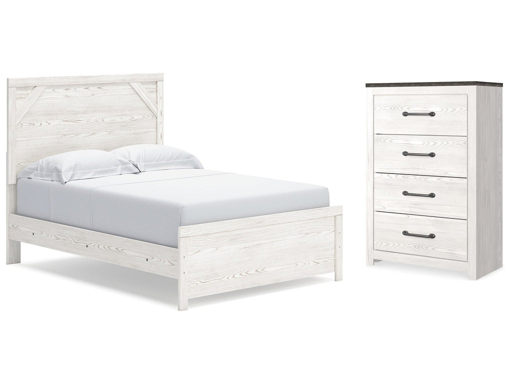Gerridan White/Gray Full Panel Bedroom Set with Chest