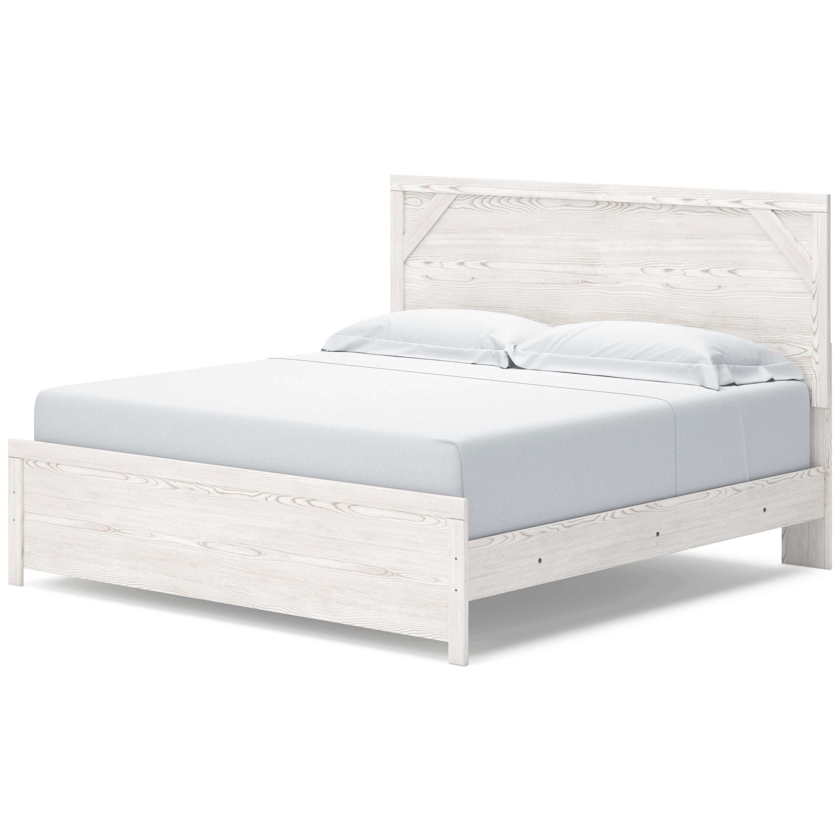 Gerridan White & Gray King Panel Bed