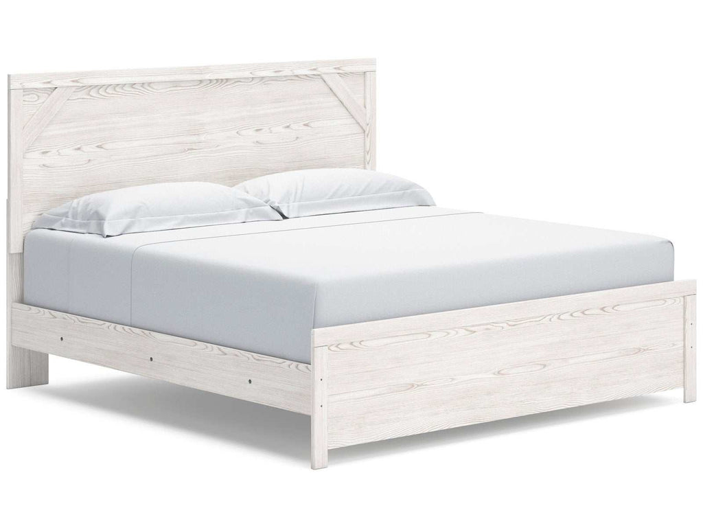 Gerridan White & Gray King Panel Bed