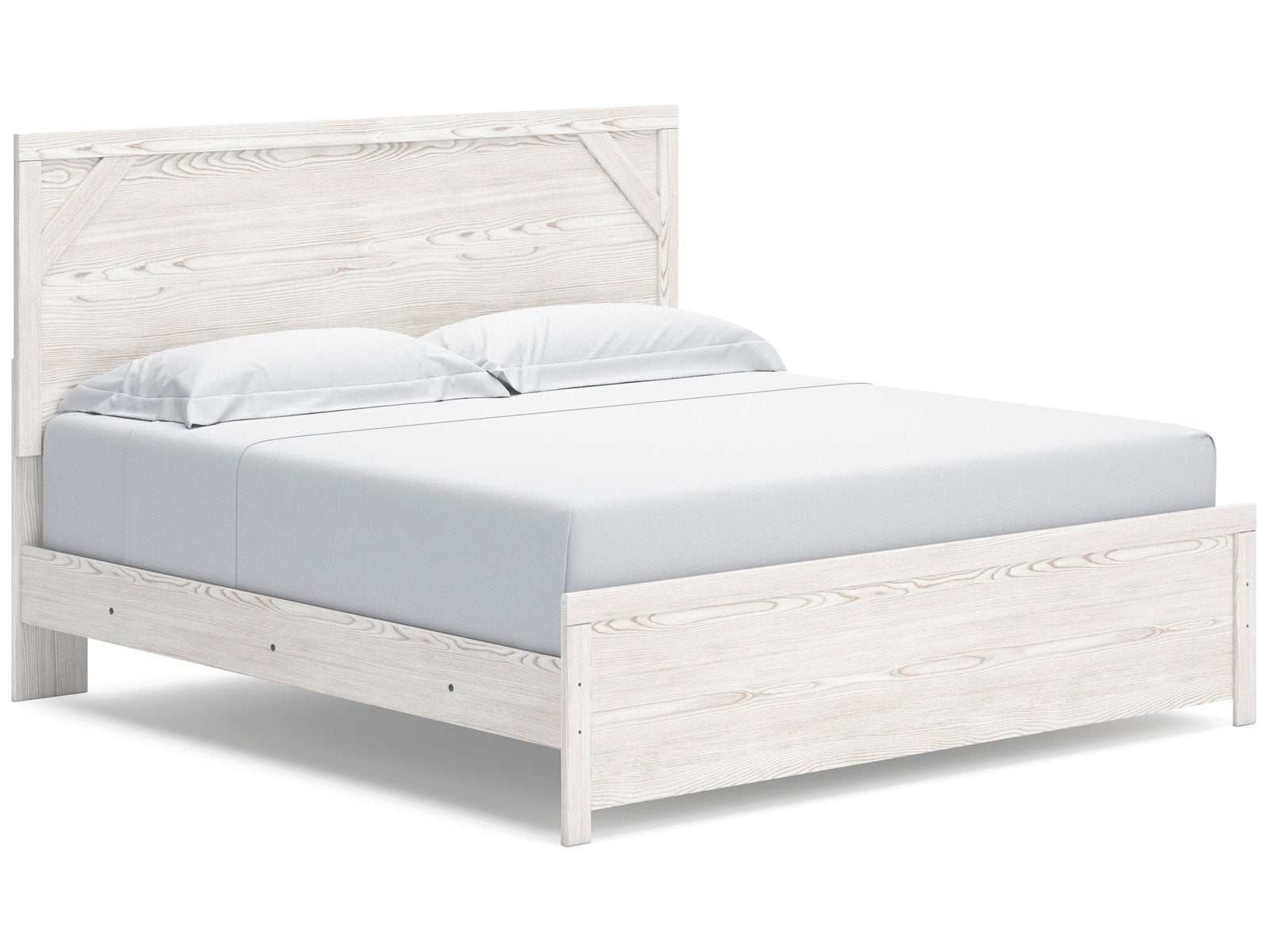 Gerridan White & Gray King Panel Bed