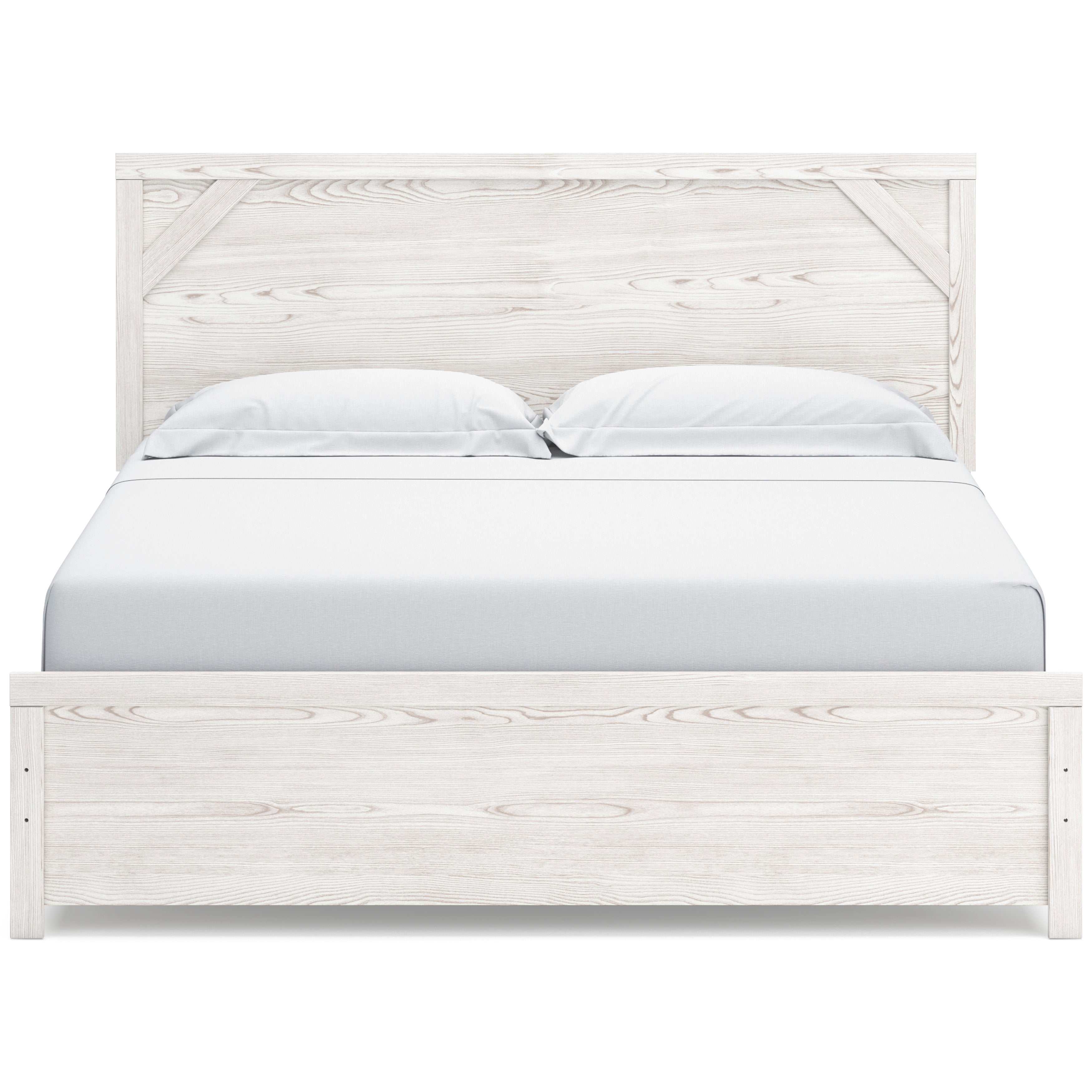Gerridan White & Gray King Panel Bed