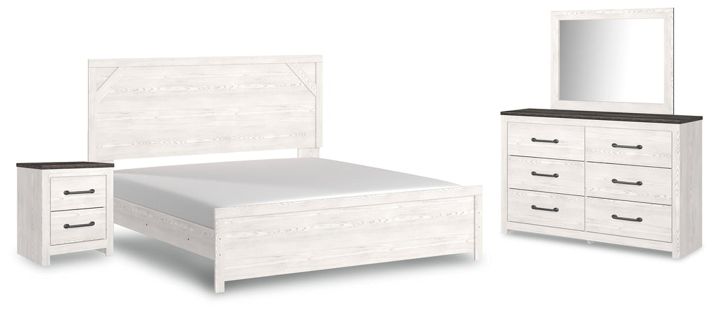 Gerridan /Gray King Panel Bed, White