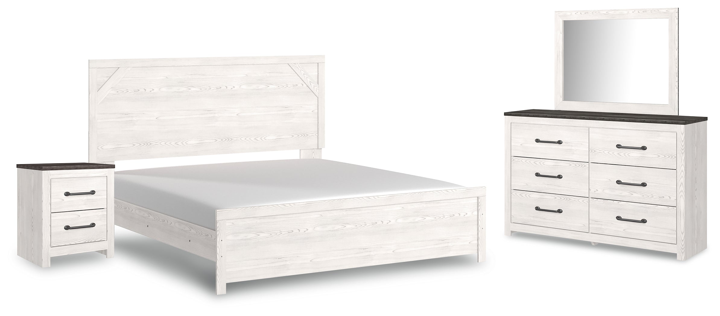 Gerridan /Gray King Panel Bed, White
