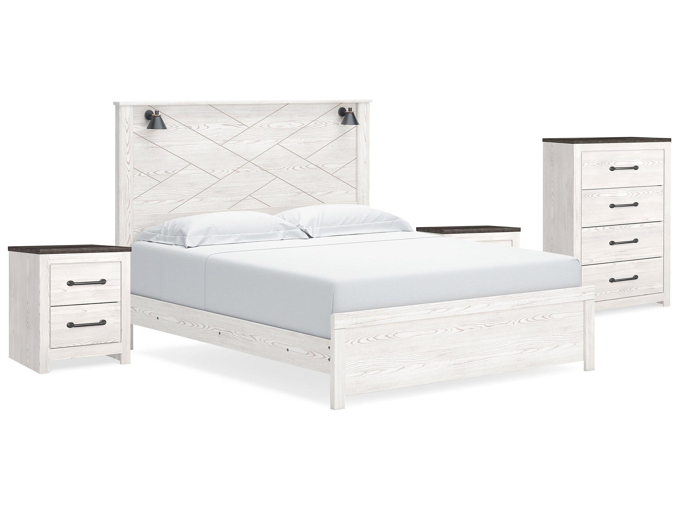 Gerridan /Gray King Panel Bedroom Set, White