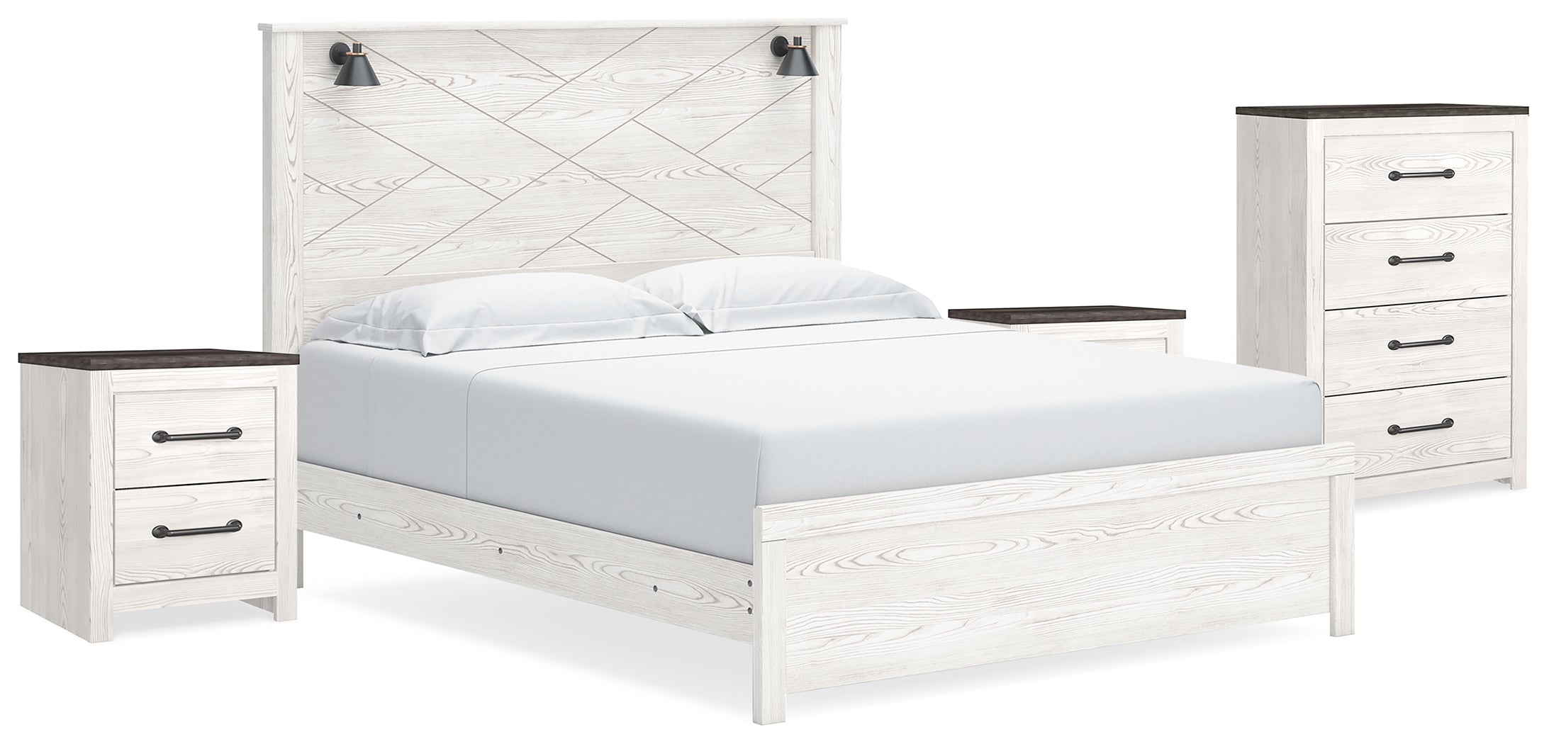 Gerridan /Gray King Panel Bedroom Set, White