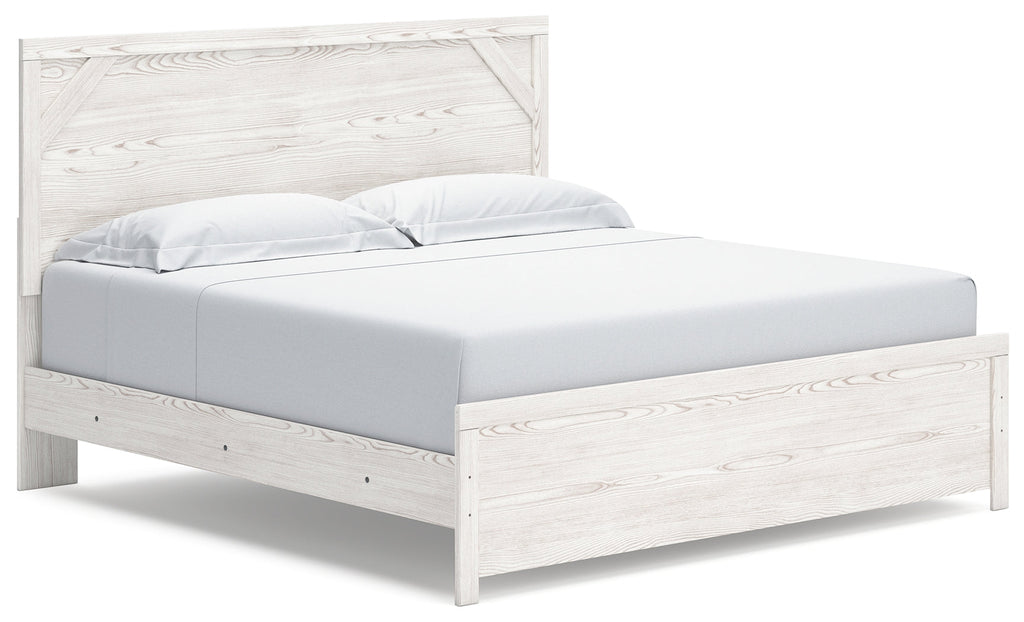 Gerridan White/Gray King Panel Bedroom Set with Chest and Nightstand
