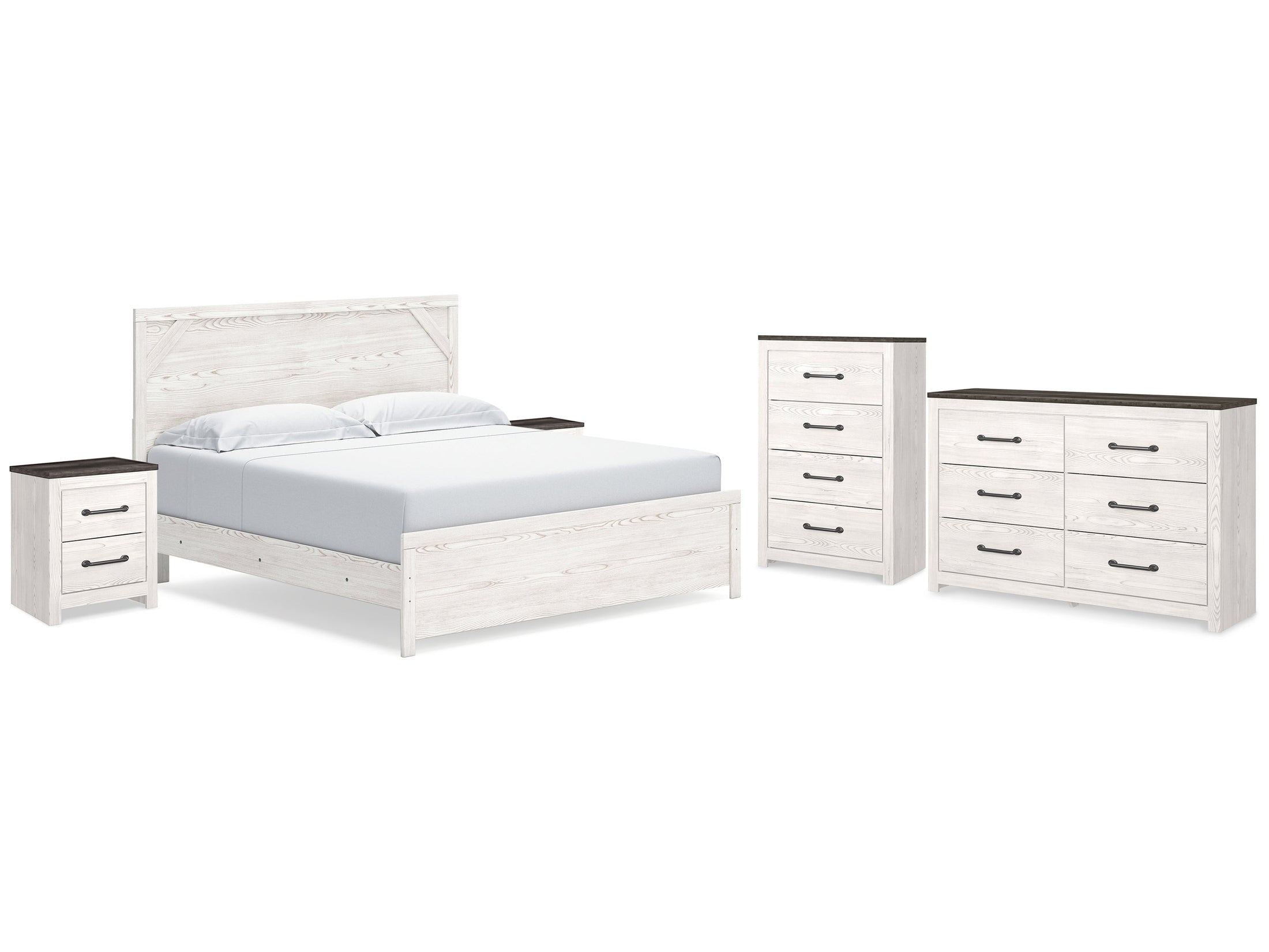 Gerridan /Gray King Panel Bedroom Set, White