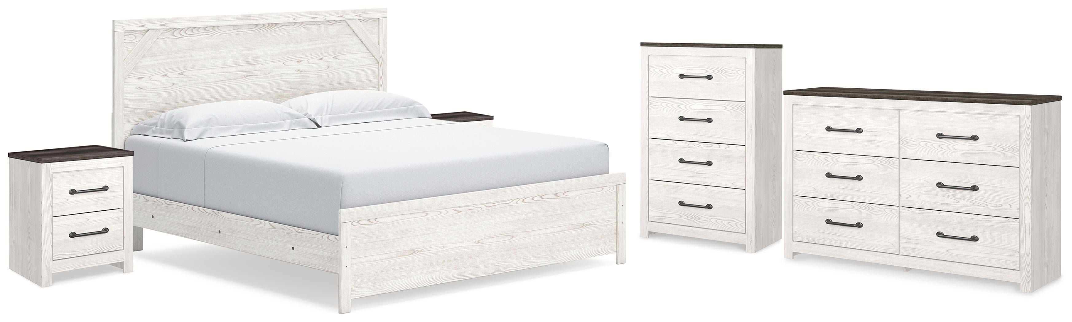 Gerridan /Gray King Panel Bedroom Set, White