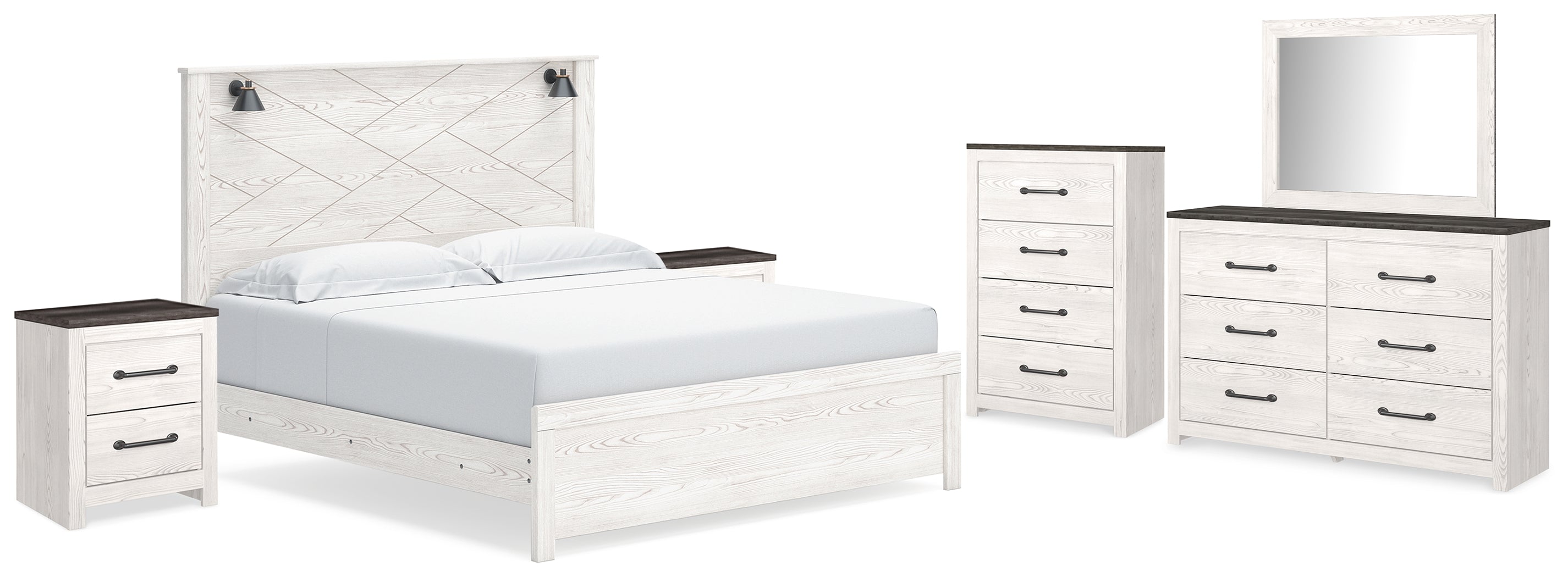 Gerridan /Gray King Panel Bedroom Set, White
