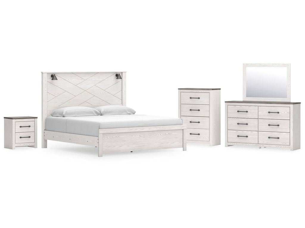 Gerridan /Gray King Panel Bedroom Set, White