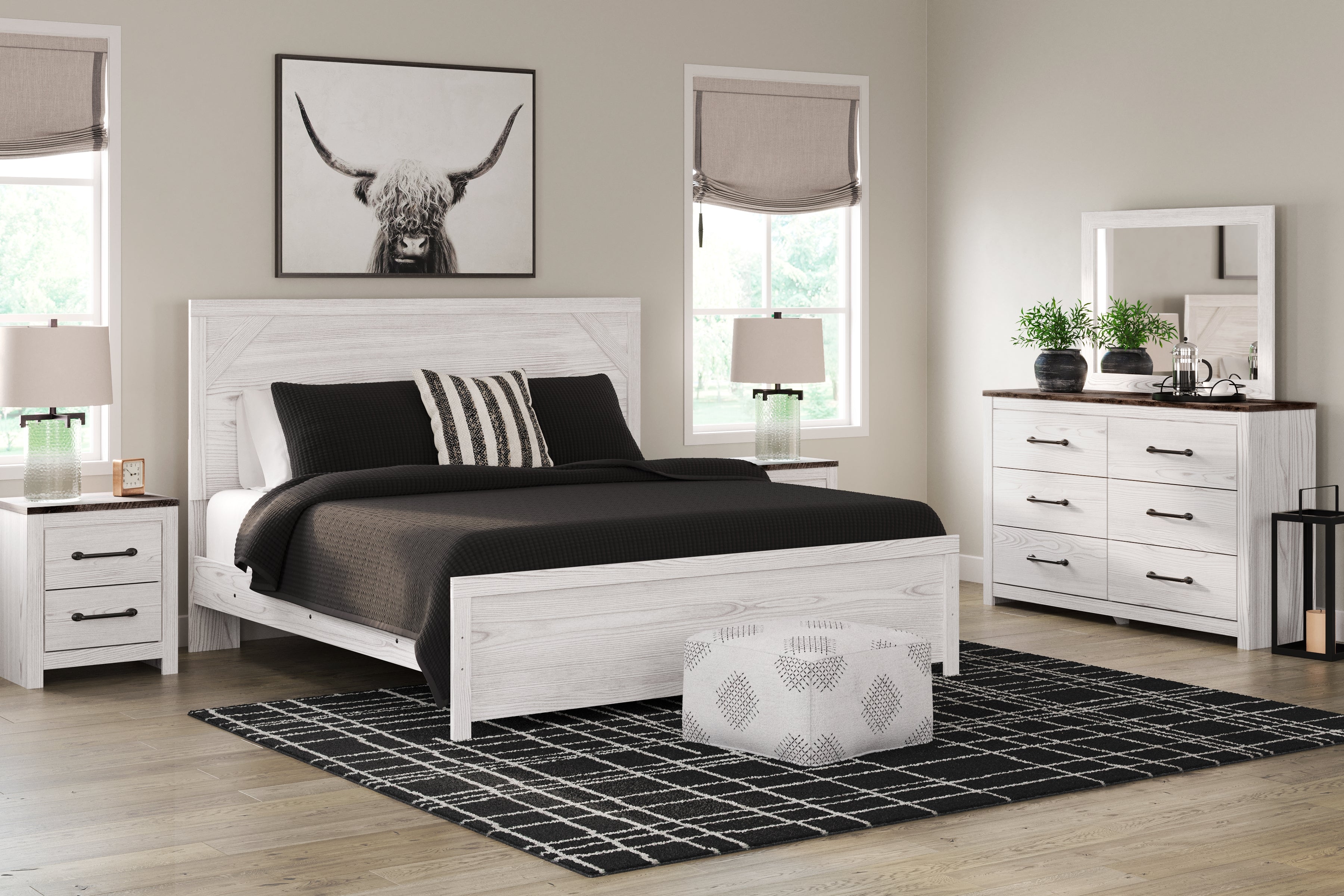 Gerridan /Gray King Panel Bedroom Set, White